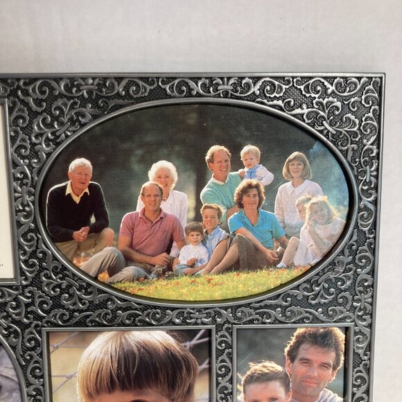 Vintage Collage 5 Photo Frame Metal Paisley Leaf Leaves Fleur de Lis No Glass - Picture 4 of 13